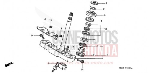 STEERING STEM VT750CV de 1997
